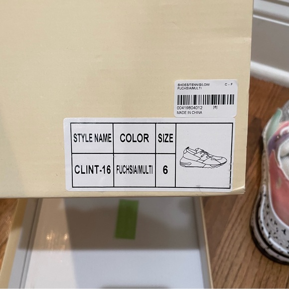 YOKI Fashion Sneakers Glitter Fuchsia Multicolored Tie Dye Polka Dot Size 6 - Picture 12 of 12